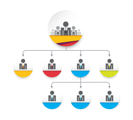 Vector modern and simple organization chart template vector illustration