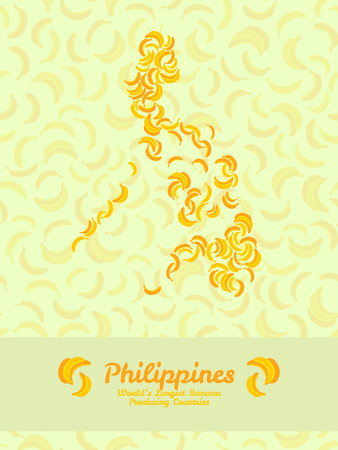 philippines map poster or card vegetarian postcard map of philippines made out of yellow