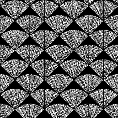 傷ファンの背景 伝統的な日本刺繍に基づいています 抽象的なシームレス パターン 刺し子 に基づいてうちわ モノクロの背景 のイラスト素材 ベクタ Image 傷ファンの背景 伝統的な日本刺繍に基づいています 抽象的なシームレス パターン 刺し子 に基づいてうちわ モノクロの背景 のイラスト素材 ベクタ Image