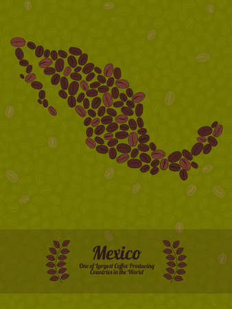 map of mexico made out of coffee beans raw green coffee beans mexico flyer