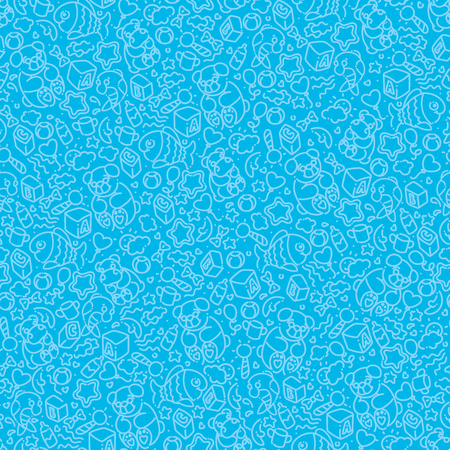 青色の背景に男の子のためのおもちゃのイラストです 少年新生児紙 ベクターのシームレスな赤ちゃんのパターン のイラスト素材 ベクタ Image 7639