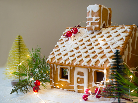 Gingerbread House Stock Photos And Images 123rf Gingerbread House Outdoor Christmas Decorations