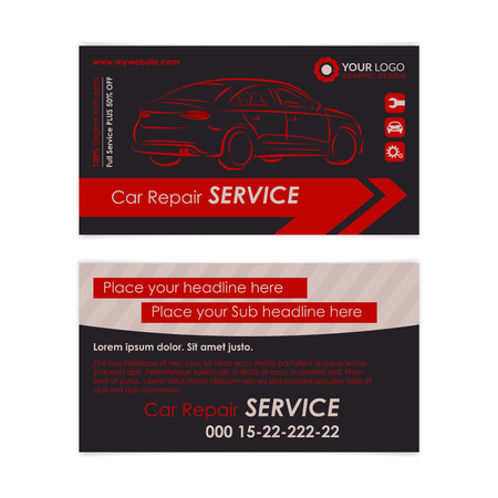 auto repair business card template create your own business cards mockup vector illustration - Auto Repair Business Cards auto repair business card template create your own business cards mockup vector illustration - Auto Repair Business Cards