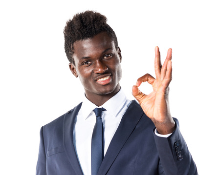 Black man making OK sign Stock Photo - 58674992