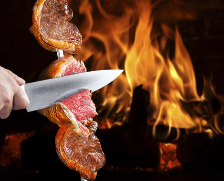 Churrasco Picanha Brazilian Barbecue Isolated Stock Image - Image of  eating, fire: 66395801