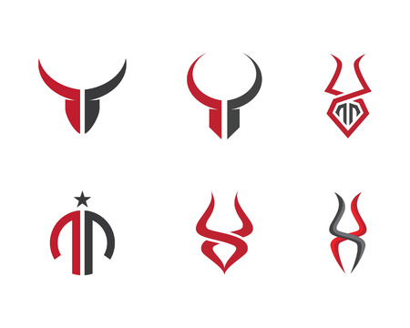 赤牛牡牛座ロゴのテンプレート ベクトル アイコン イラストのイラスト素材 ベクタ Image