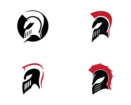 spartan helmet logo template vector icon royalty free cliparts
