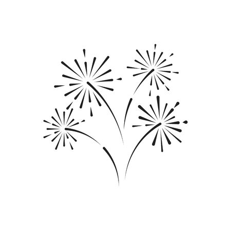 vetor de contorno do ícone de fogo de artifício de aniversário