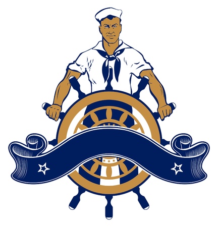 sailor man emblem Иллюстрация