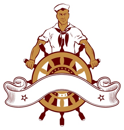 Sailor man emblem 版權商用圖片