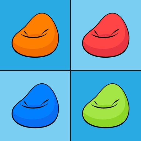 Vector Illustration Of Bean Bag Chair With 4 Color Options Vector Illustration Of Bean Bag Chair With 4 Color Options