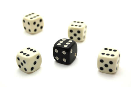 five dice one black four white all sixes stock photo picture and