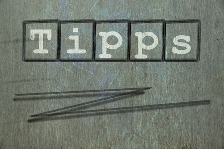 Tipps auf eine mauer geschrieben Stock Photo