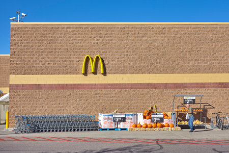 denver usa october 16 2016 unidentified man leaving walmart store visible