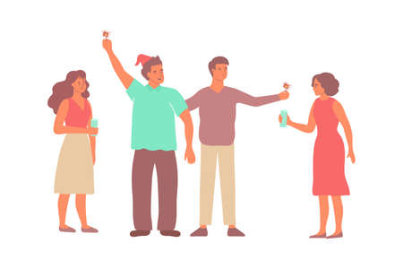 people celebrating with drinks and sparklers clip art preview