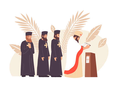 priests in black robes, ceremony setting clip art preview