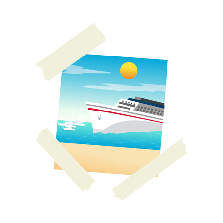 cruise ship on the sea, sunny day clip art preview