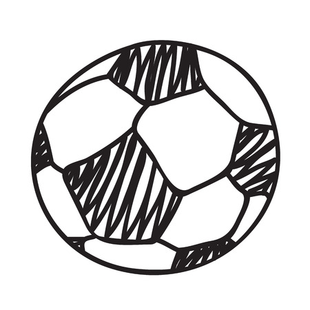 手が白い背景の上のサッカー ボール分離イラストを描いてください のイラスト素材 ベクタ Image