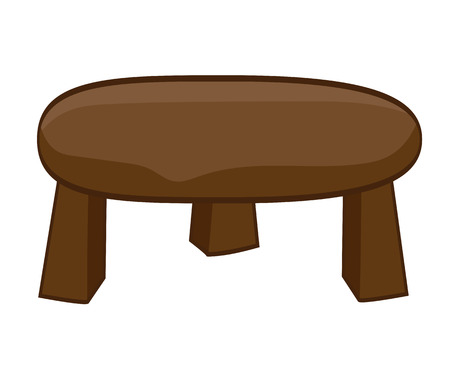 白い背景の上の分離された木製のテーブル イラストのイラスト素材 ベクタ Image