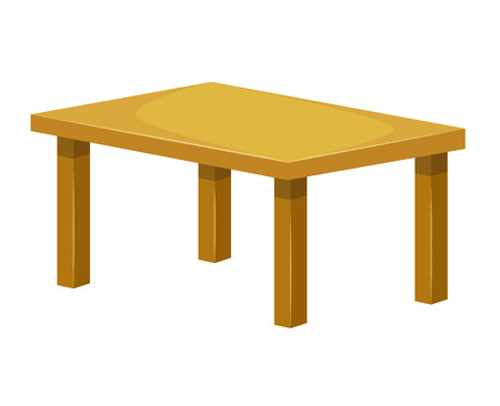 白い背景の上の分離された木製のテーブル イラストのイラスト素材 ベクタ Image