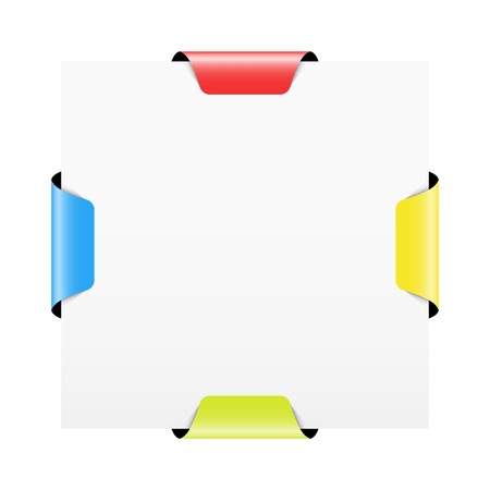 the blank template with red yellow green and blue blank tag