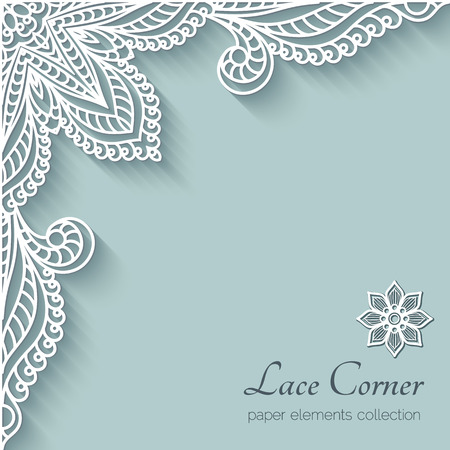 Paper background with lace corner ornament