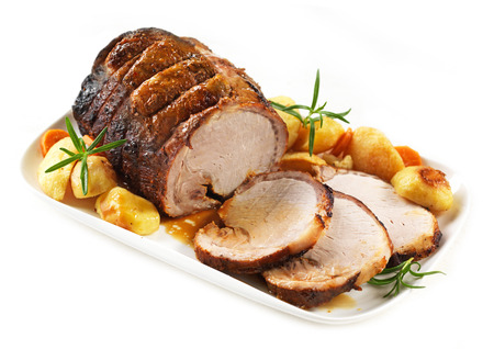 grilled pork: thịt lợn nướng trên tấm trắng
