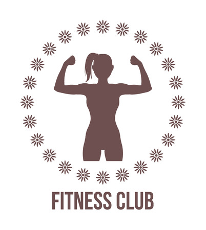 Fitness club logo with woman silhouette