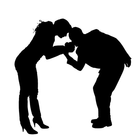 白い背景の上介護のシルエット のイラスト素材 ベクタ Image 2711