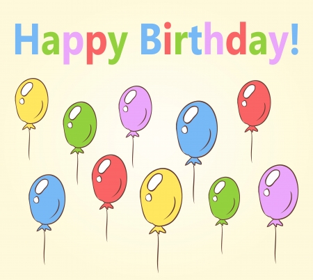 風船で誕生日カード手書き のイラスト素材 ベクタ Image 風船で誕生日カード手書き のイラスト素材 ベクタ Image