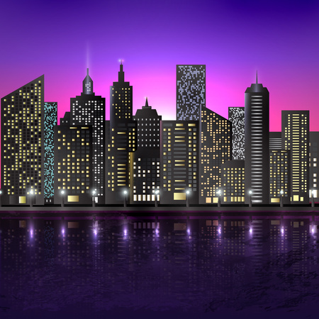 ライトアップされた建築物と都市の夜景の図のベクトル イラストのイラスト素材 ベクタ Image ライトアップされた建築物と都市の夜景の図のベクトル イラストのイラスト素材 ベクタ Image