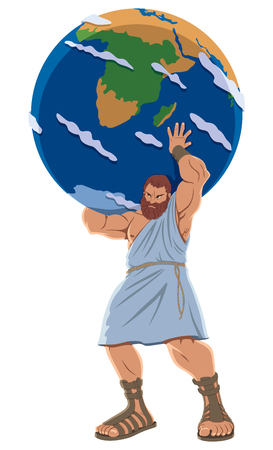 The Titan Atlas holding the Earth globe.