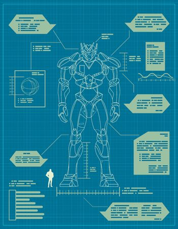 Blueprint for the construction of a giant robot.