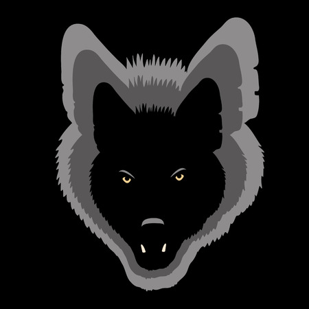 シンプルなフラット デザイン狼横顔シルエット アイコン ベクトル イラスト動物のイラスト素材 ベクタ Image