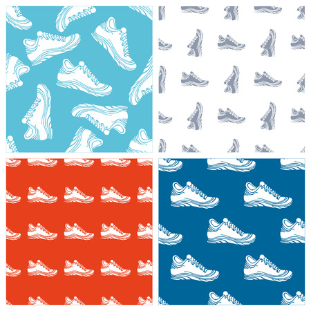 41363825 vector reihe von nahtlosen schuhe mustern duotone sporthintergrnde helle farben - Schnursenkel Binden Muster 41363825 vector reihe von nahtlosen schuhe mustern duotone sporthintergrnde helle farben - Schnursenkel Binden Muster