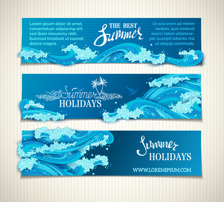 月のシルエットを背景に風の泡を持つ海と海の海洋波 Eps10ベクトルのイラスト のイラスト素材 ベクタ Image