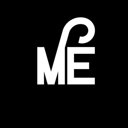 ME Letter Logo Design. Initial Letters ME Logo Icon. Abstract Letter ME  Minimal Logo Design Template. M E Letter Design Vector With Black Colors. Me  Logo Клипарты, SVG, векторы, и Набор Иллюстраций