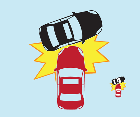 Car crash, car crash accident vector illustration