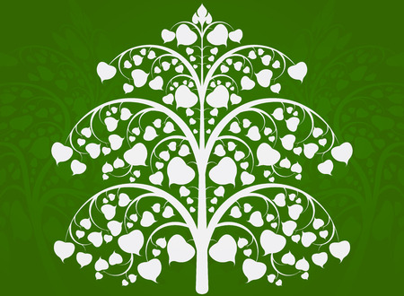 Beautiful buddha tree art pattern on a green background