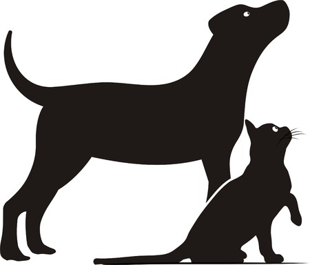 DOG AND CAT Иллюстрация