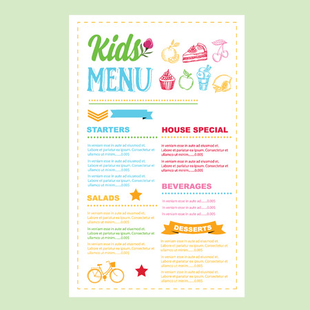 free kids menu templates