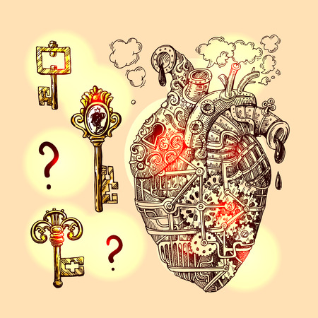 人工心臓のラインアートのイラスト素材 ベクタ Image 人工心臓のラインアートのイラスト素材 ベクタ Image