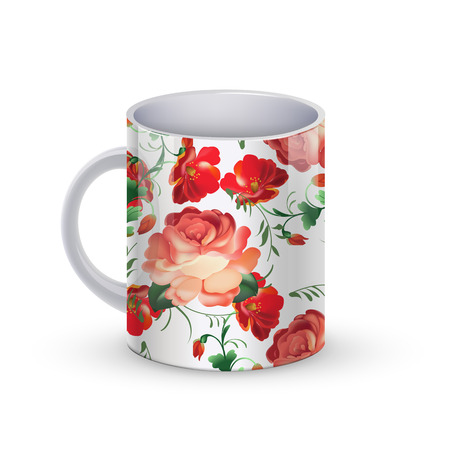 vector illustration of coffee cup template illustration with