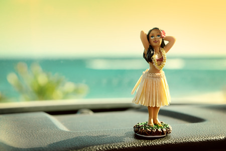 blonde hula girl dashboard