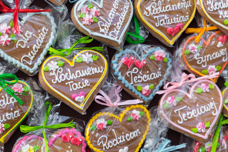 gingerbread hearts at polish christmas market cracow xmas market in poland on traditional - Polish Christmas Traditions gingerbread hearts at polish christmas market cracow xmas market in poland on traditional - Polish Christmas Traditions
