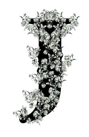 Luxuriously Illustrated Old Capital Letter J With Flowers Stock Luxuriously Illustrated Old Capital Letter J With Flowers Stock