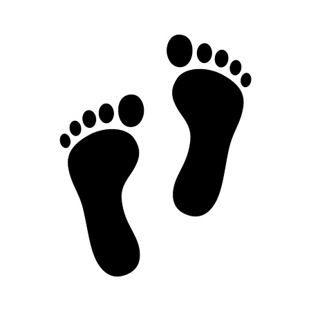 Two footprint foot print flat icon for apps and websites Vector Illustration