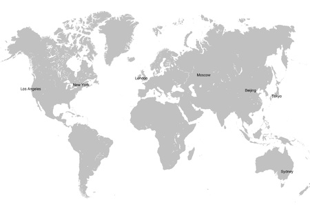 black and grey world map