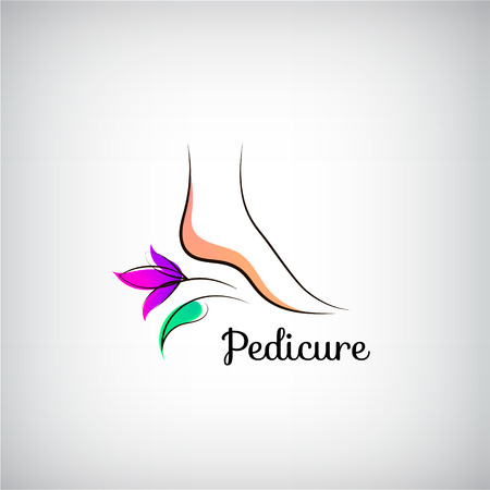 Woman Foot Pedicure Logo Abstract Design Concept For Beauty