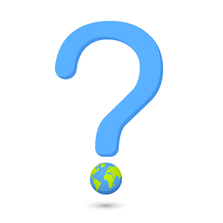 word eco globe illustration vector earth globe with question